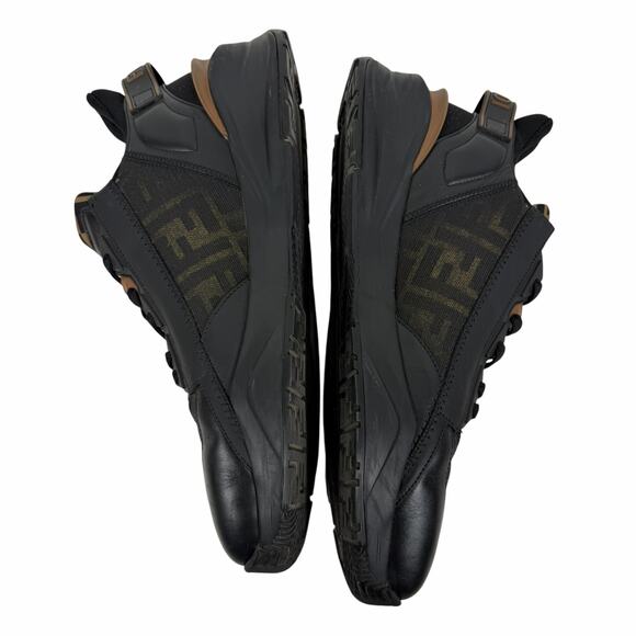 Fendi Flow Sneaker Zucca FF Logo Monogram Black Leather Size 9/ US 10 main image 8